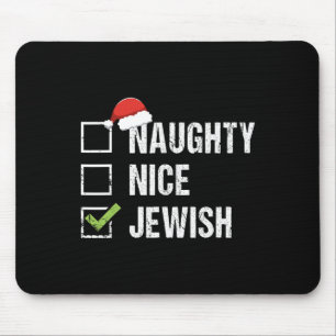 Tapis De Souris Naughty Nice juif Père Noël juif cadeau de Noël Ha
