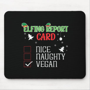 Tapis De Souris Naughty Nice Vegan Report Card Correspondance Noël