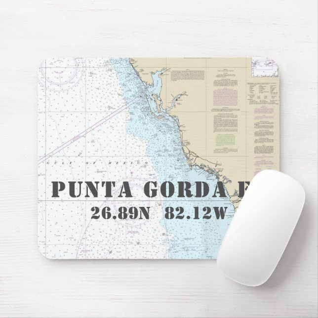 Tapis De Souris Nautique Punta Gorda Floride Latitude Longitude (Avec souris)