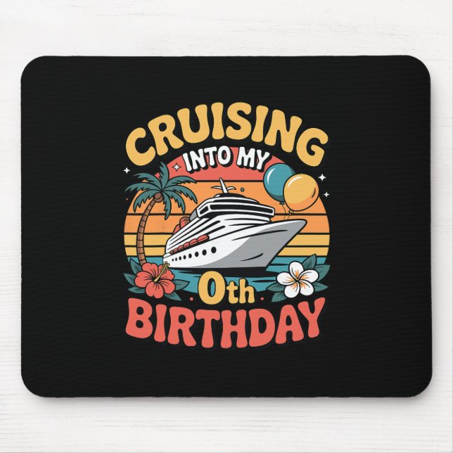 Tapis De Souris Naviguer vers mon 0e anniversaire  (Devant)