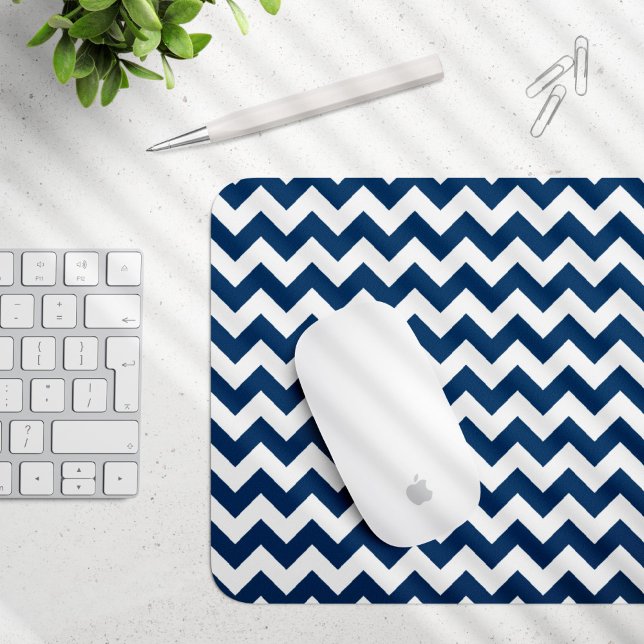 Tapis De Souris Navy Zigzag, Navy Chevron, Motif géométrique (Créateur téléchargé)