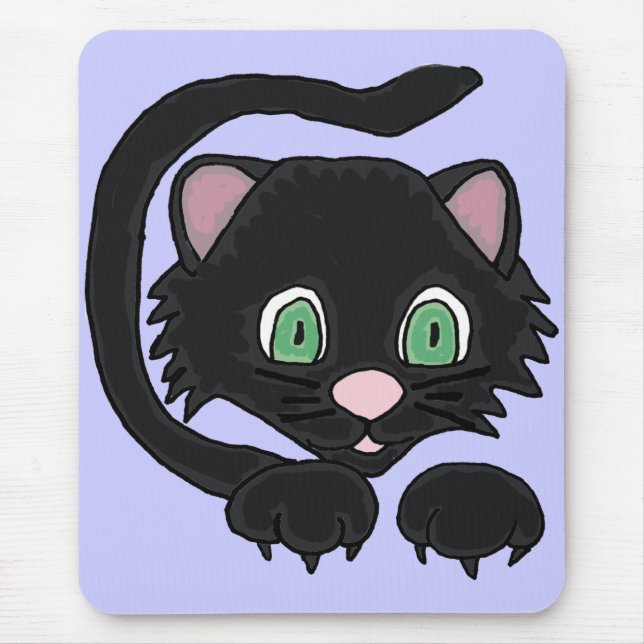 Tapis De Souris NC chat noir drôle Mousepad (Devant)