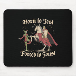 Tapis De Souris Né À Jest Forcé À Joust, Vintage Moyen Âge