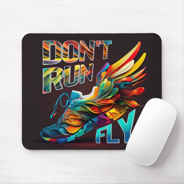 Tapis De Souris Ne cours pas, Fly | Neon Running shoe (Avec souris)