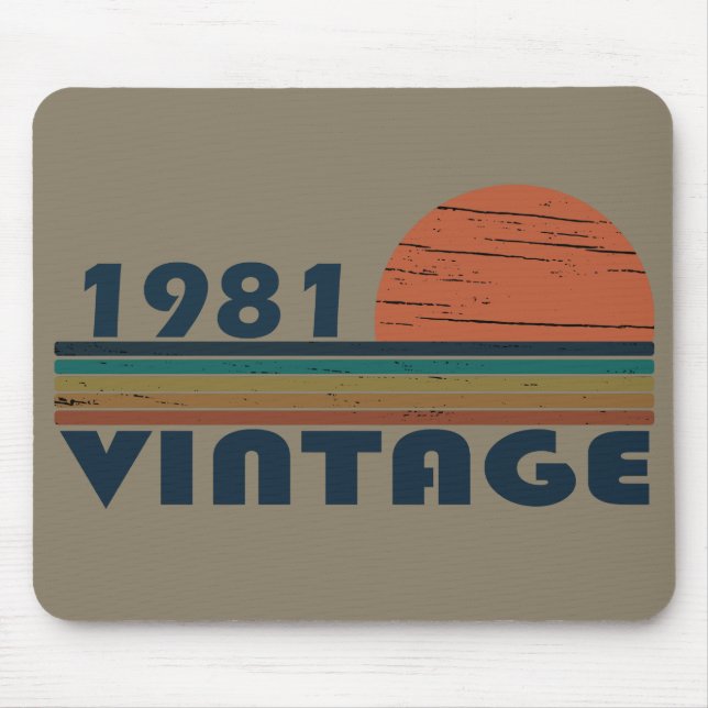 Tapis De Souris Né en 1981 anniversaire vintage (Devant)