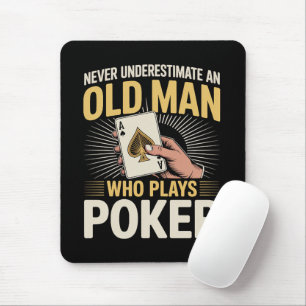 Tapis De Souris Ne sous-estimez jamais la carte de poker du vieil 