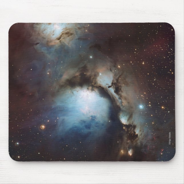 Tapis De Souris Nebula Orion Astronomie bleu brun ciel étoiles (Devant)