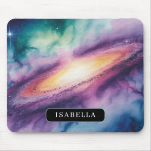 Tapis de souris nébuleuse de galaxie à l'aquarelle