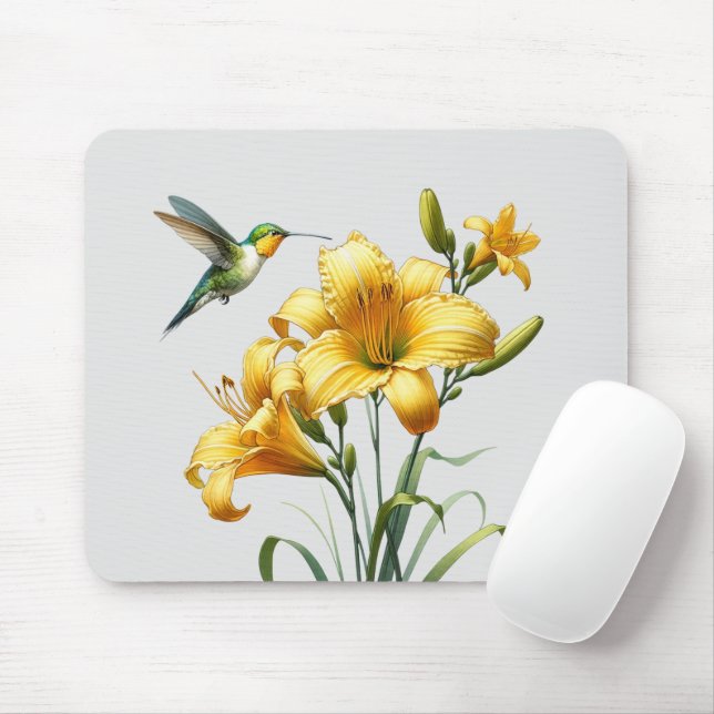 Tapis De Souris Nectar Blaster : Hummingbird & Lily Mousepad (Avec souris)
