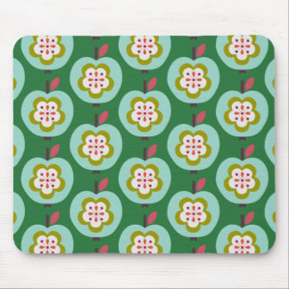 Tapis De Souris Néerlandais Retro Apples Vert