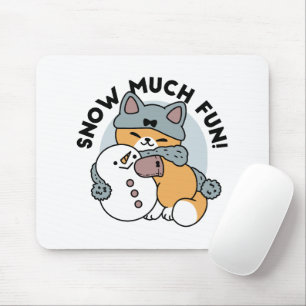Tapis De Souris Neige beaucoup amusant Chat hiver vacances Design