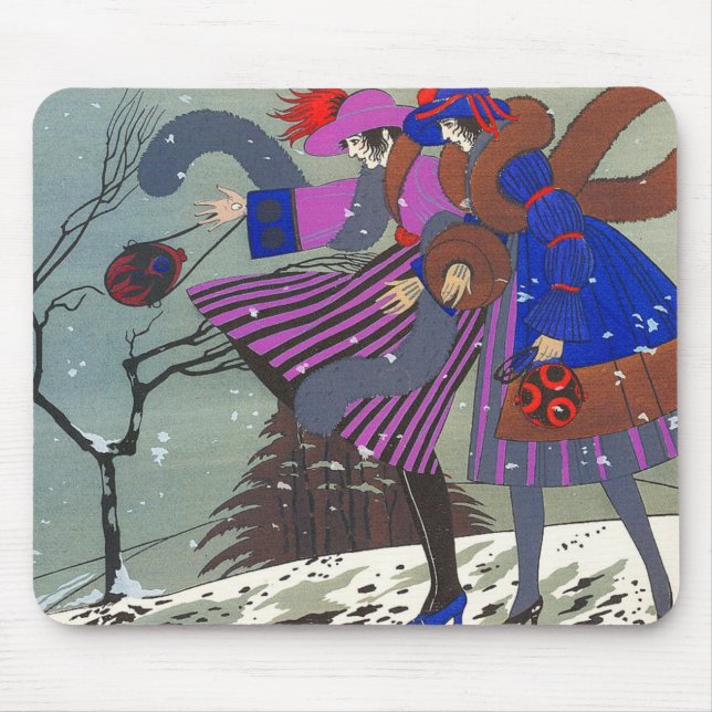 TAPIS DE SOURIS NEIGE D'HIVER / CONCEPTEUR DE COSTUME DE MODE (Devant)