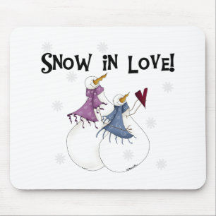 Tapis De Souris Neige en amour Snowman Noël