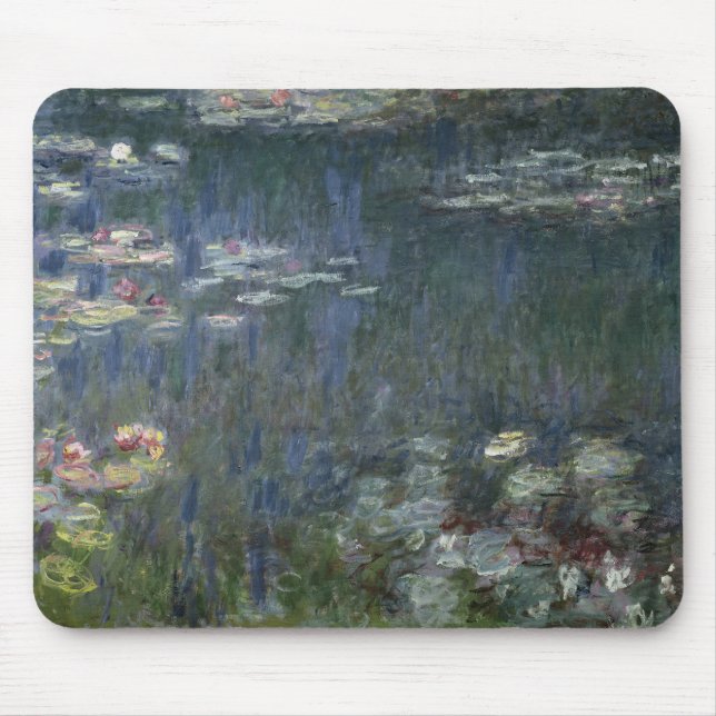 Tapis De Souris Nénuphars de Claude Monet | : Réflexions vertes (Devant)