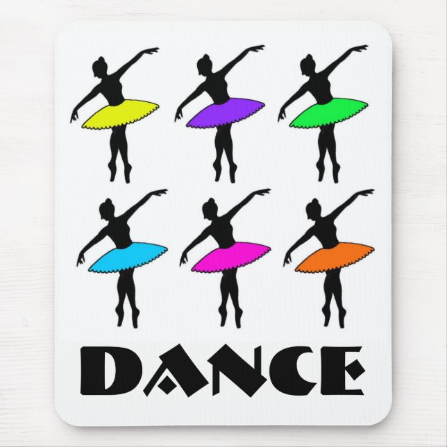 Tapis De Souris Neon Ballerinas Ballet Tutu Professeur de danse Po (Devant)