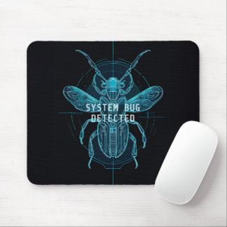 Tapis De Souris Neon Blueprint System Bug Programmer Desk