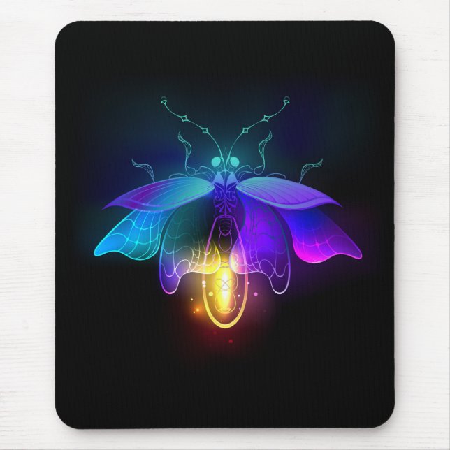 Tapis De Souris Neon Firefly sur noir (Devant)