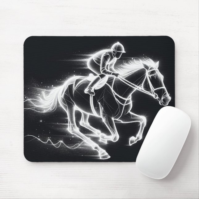 Tapis De Souris Neon Jockey sur un cheval de balle (Avec souris)