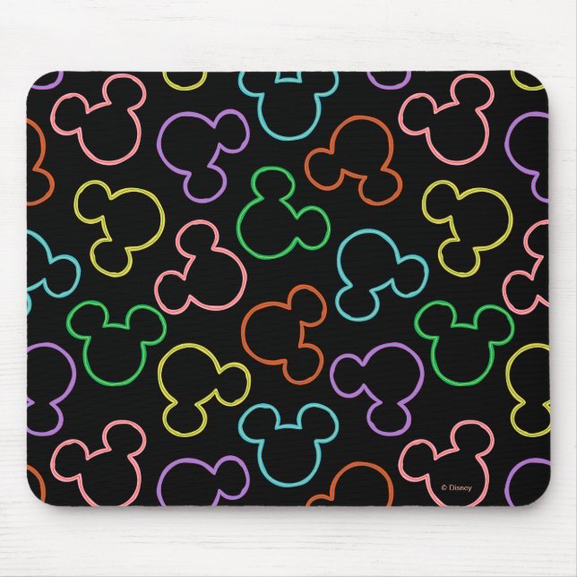 Tapis De Souris Neon Mickey Mouse Icon Toss Pattern (Devant)