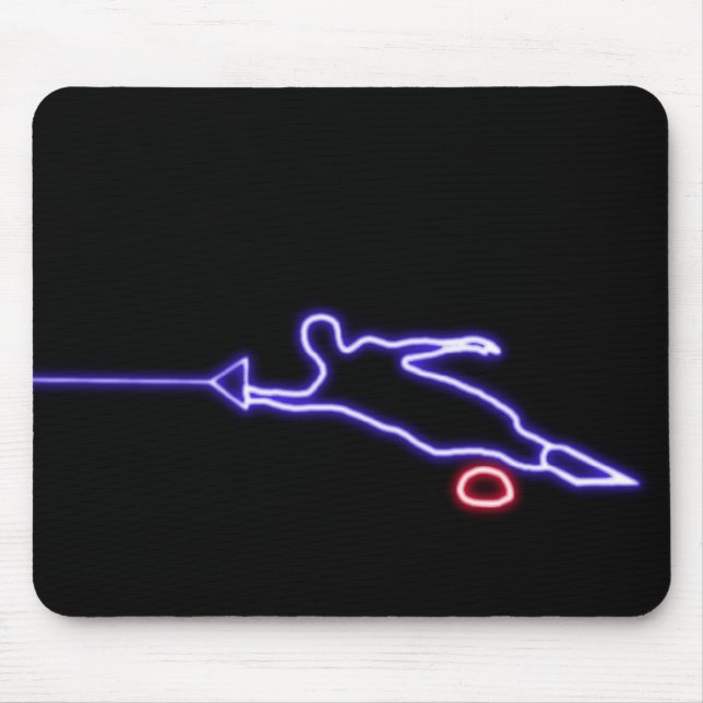 Tapis De Souris Néon Mousepad de skieur de l'eau de slalom (Devant)