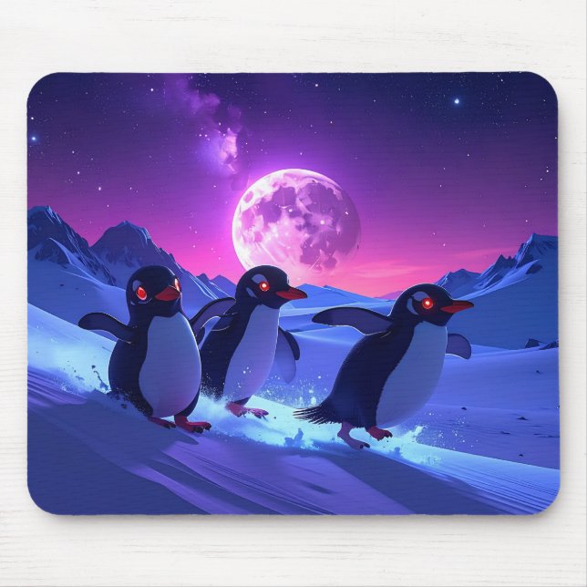 Tapis De Souris Neon Penguins (Devant)
