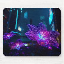 Neon Veins Glowing Mouse Pad | Bioluminescent