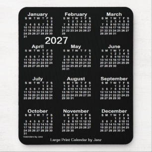 Tapis De Souris Neon White 2027 - Calendrier d'impression grand fo