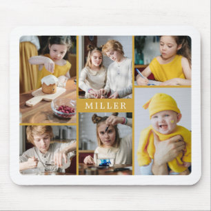 Tapis De Souris Nettoyer une famille jaune élégante 6 Collage ph