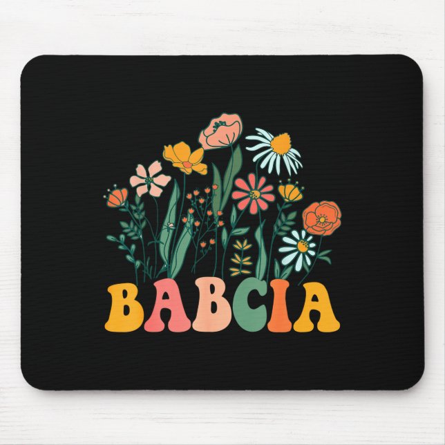 Tapis De Souris New Babcia Wildflower First Birthday &amp; Baby Sh (Devant)