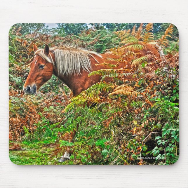 Tapis De Souris New Forest Pony & Bracken pour les amateurs de che (Devant)