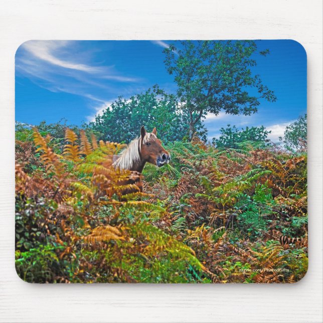 Tapis De Souris New Forest Pony & Bracken pour les amateurs de che (Devant)
