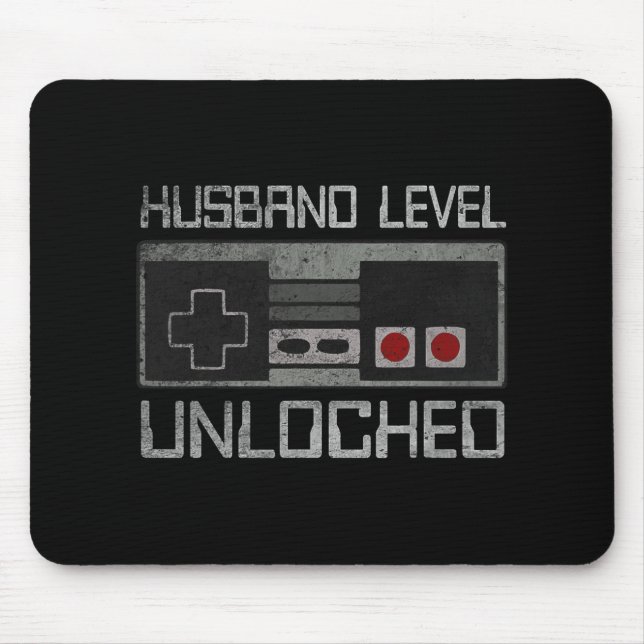 Tapis De Souris New Husband Level Unlocked Just Married Gamer Bach (Devant)