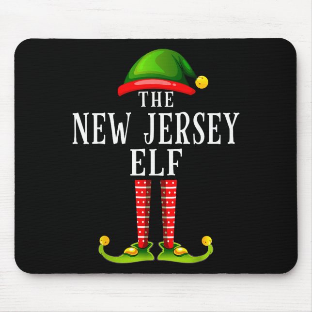 Tapis De Souris New Jersey Elf Christmas Matching Family Group Pjs (Devant)