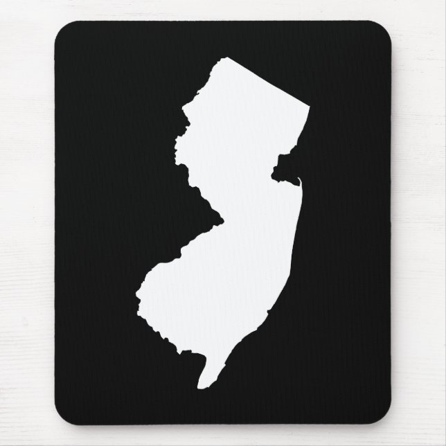 Tapis De Souris New Jersey en blanc et noir (Devant)
