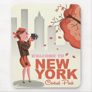 Tapis De Souris New York Central Park Vintage travel poster