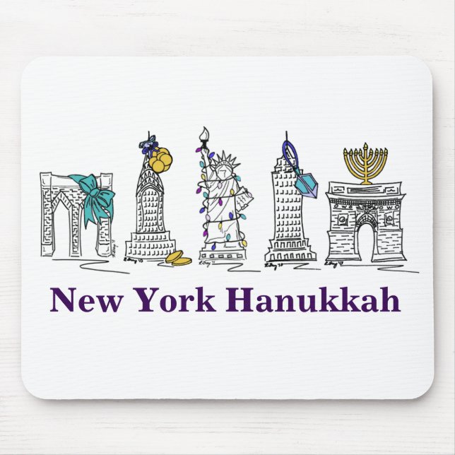 Tapis De Souris New York Hanoukka NYC Bâtiments Vacances Mousepad (Devant)
