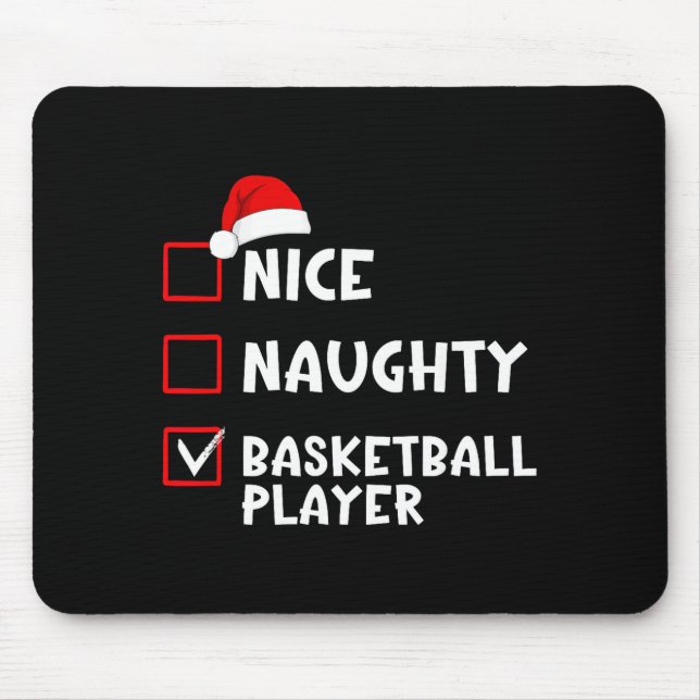 Tapis De Souris Nice Naughty Basketball Player Funny Christmas Lis (Devant)