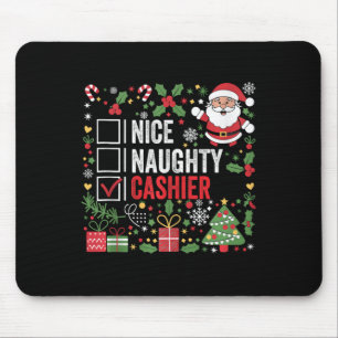 Tapis De Souris Nice Naughty Cashier Funny Noël Père Noël T