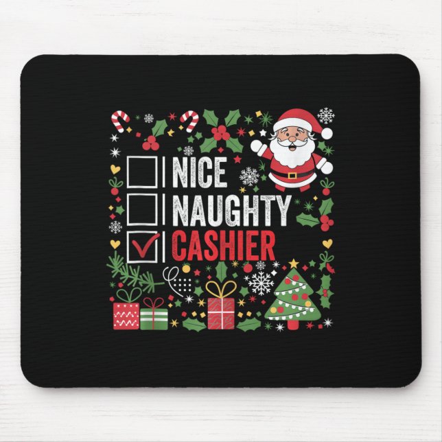 Tapis De Souris Nice Naughty Cashier Funny Noël Père Noël T (Devant)