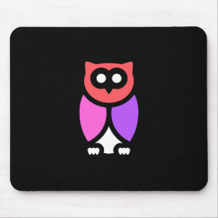 Tapis De Souris Night Owl, Beau rose & rouge, Pop Art Abstrait