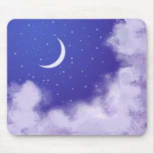 Tapis De Souris Night Sky With Crescent Moon Dreamy