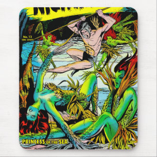 Tapis De Souris Nightmare Sea Mermaid Princess Vintage Comics