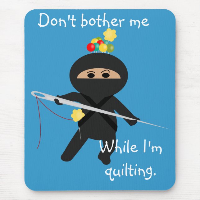 Tapis De Souris Ninja avec l'aiguille et les goupilles de couture (Devant)
