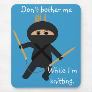 Tapis De Souris Ninja avec les aiguilles de tricot circulaires