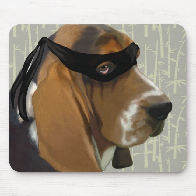 Tapis De Souris Ninja Basset Hound Dog (Devant)