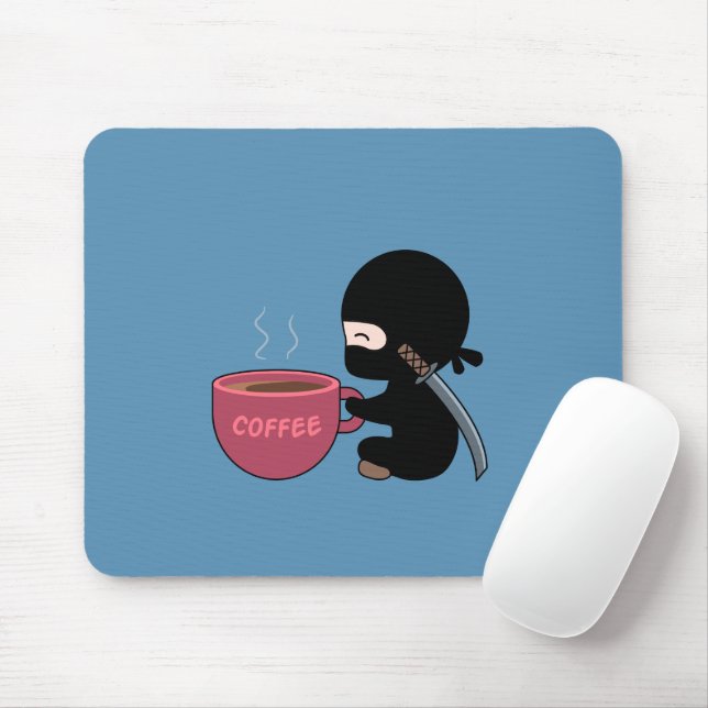 Tapis De Souris Ninja minuscule avec grand café bleu Mug (Avec souris)
