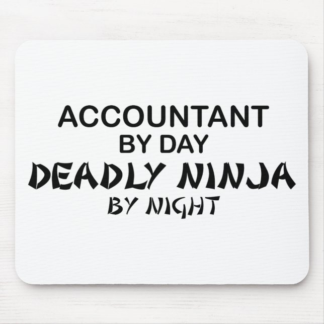 Tapis De Souris Ninja mortel par nuit - comptable (Devant)