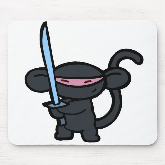 Tapis De Souris Ninja noir avec l'épée aucuns mots (Devant)