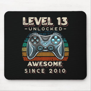 Tapis De Souris Niveau 13 Jeu vidéo déverrouillé 13e anniversaire 