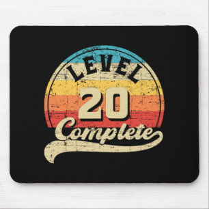 Tapis De Souris Niveau 20 Gamer Complet Tee 20e Mariage Anniversa